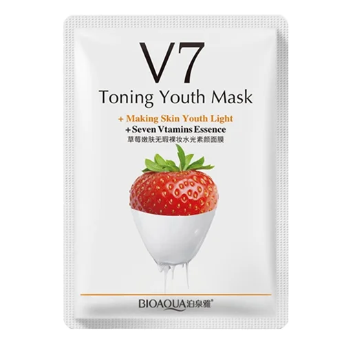 ماسک ورقه ای توت فرنگی بیوآکوا V7 هفت ویتامین - BIOAQUA