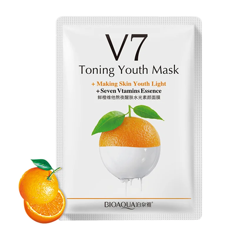 ماسک ورقه ای پرتقال بیوآکوا V7 هفت ویتامین - BIOAQUA