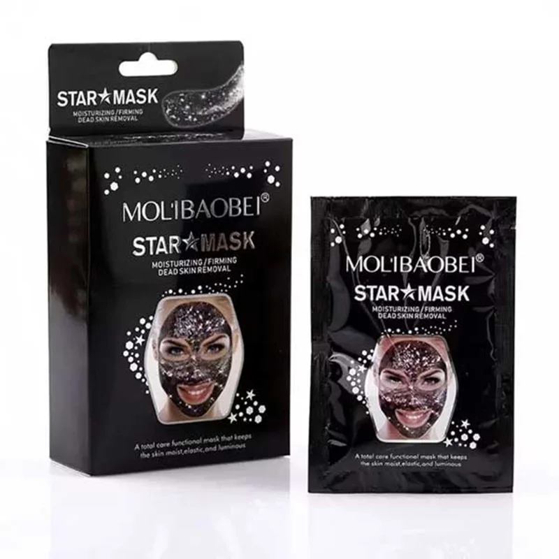 ماسک صورت لایه بردار و رفع جوش سرسیاه ستاره ای مشکی استار ماسک مولیباابی- STAR MASK  molibaobei